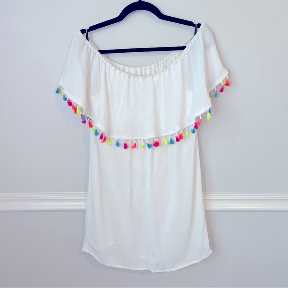 Forever 21 Mini Dress Neon Tassel Trim Size Small - Picture 3 of 10
